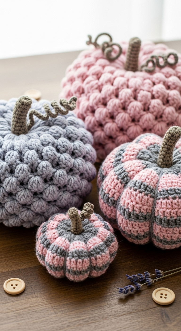 Bobble Stitch Pumpkins
